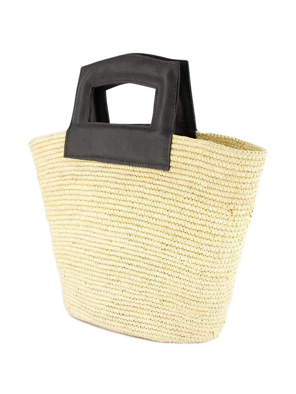 Sensi Studio Straw Leather-handle Tote Bag In Neutral