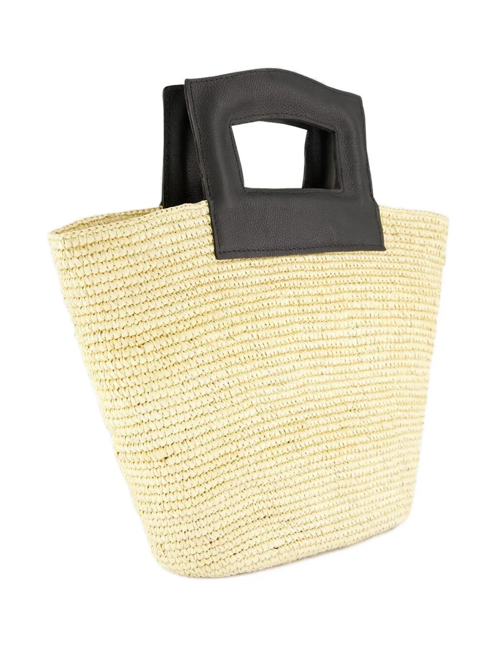Sensi Studio Straw Leather-handle Tote Bag In Neutral