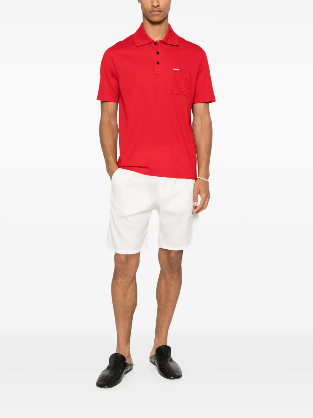 Ferragamo jacquard-detailing polo shirt - Rood