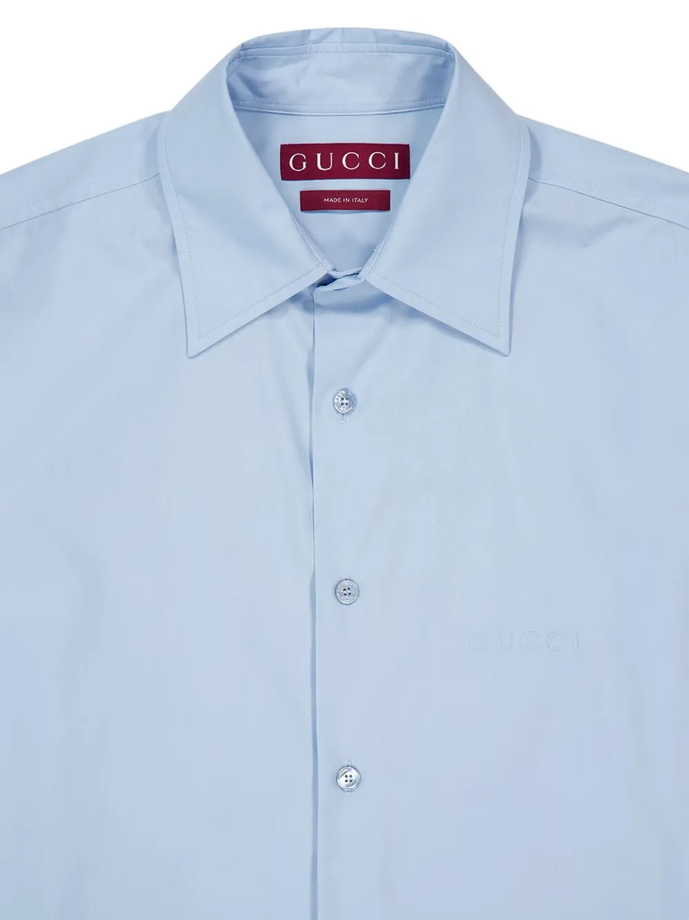 Gucci Long Sleeves Cotton Shirt In Blue