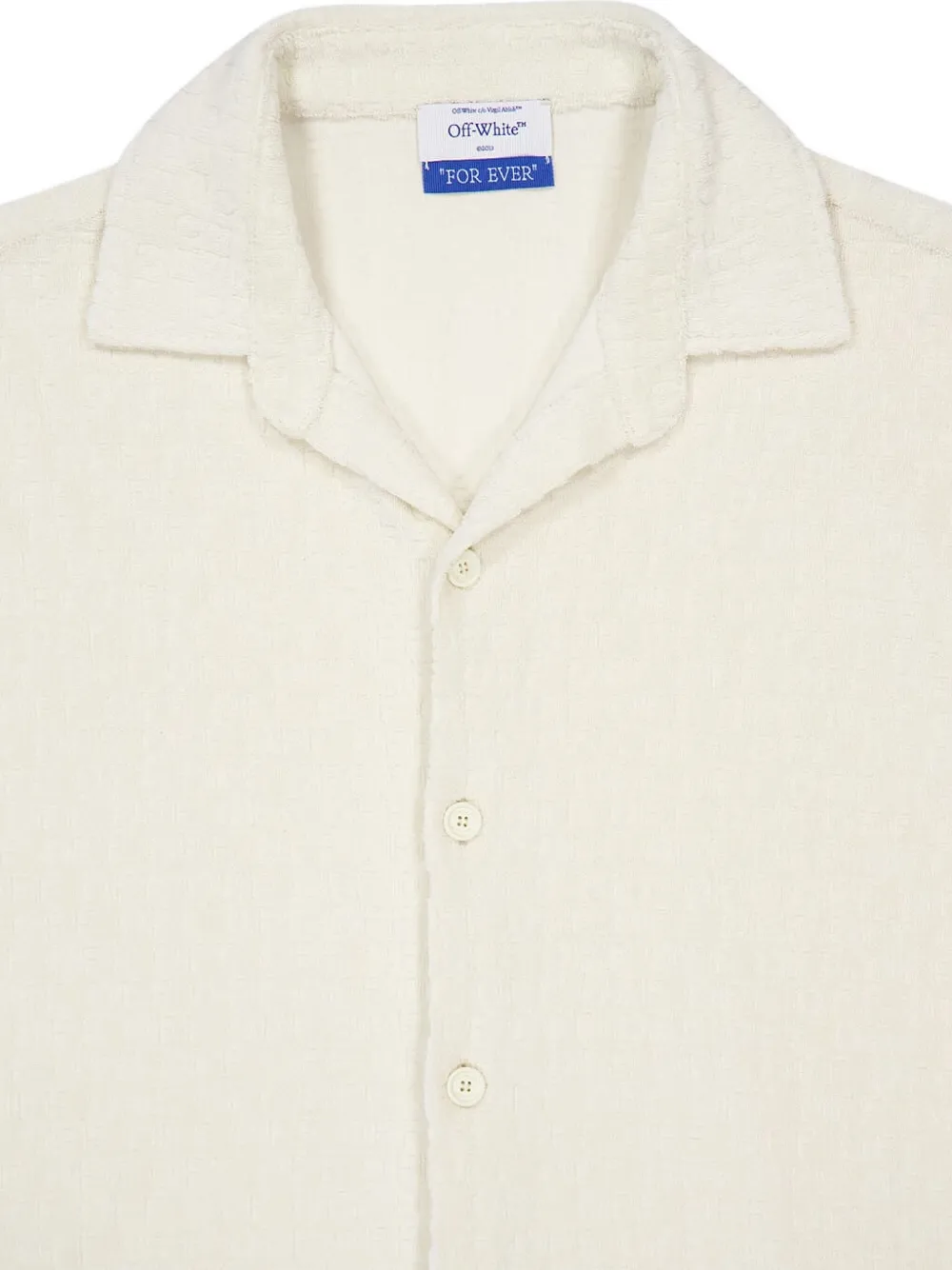 Off-White Badstof bowlingshirt met logo Beige