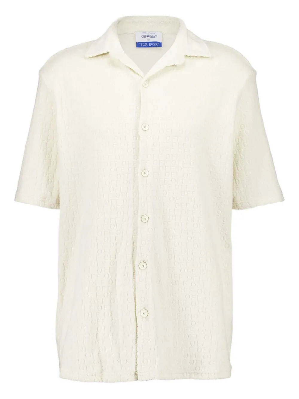 Off-White Badstof bowlingshirt met logo Beige
