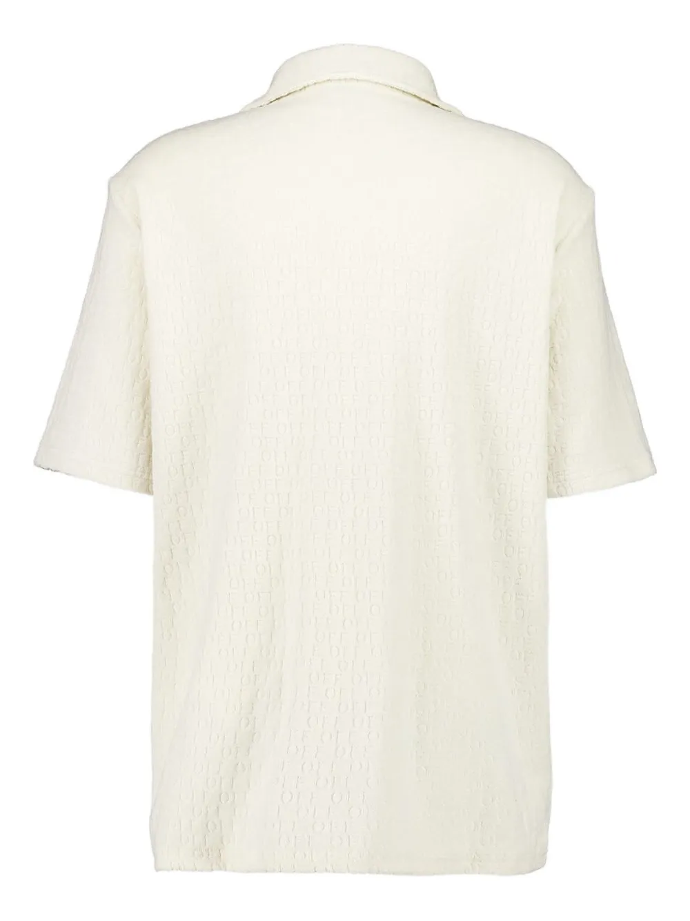 Off-White Badstof bowlingshirt met logo - Beige