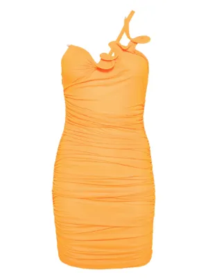 alexander wang ruched one shoulder halter dress Alexander Wang Women's Ruched Halter Dress in Campfire Alexander Wang