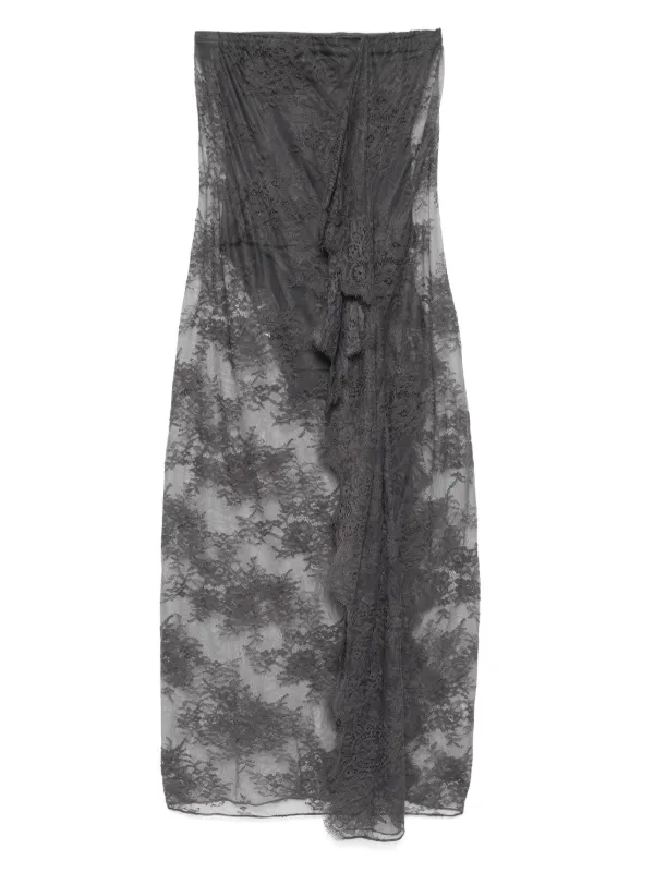 black and white lace cocktail dress Claribel Black & White Lace Long-Sleeve Mini Dress With Ruffle Hem – Club L  London main image 1