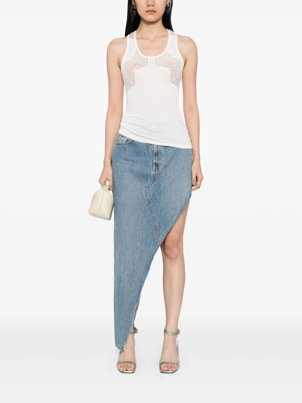 Christopher Esber camiseta de canalé con encaje | Chalecos y camisetas | Image 2