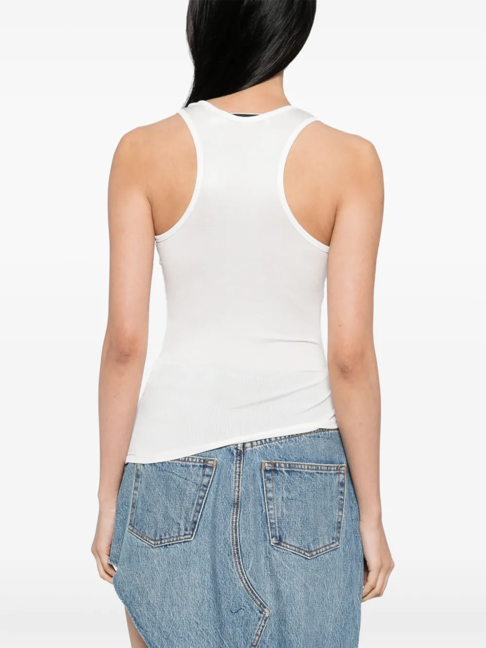 Christopher Esber Encased Lace Ribbed Tank Top