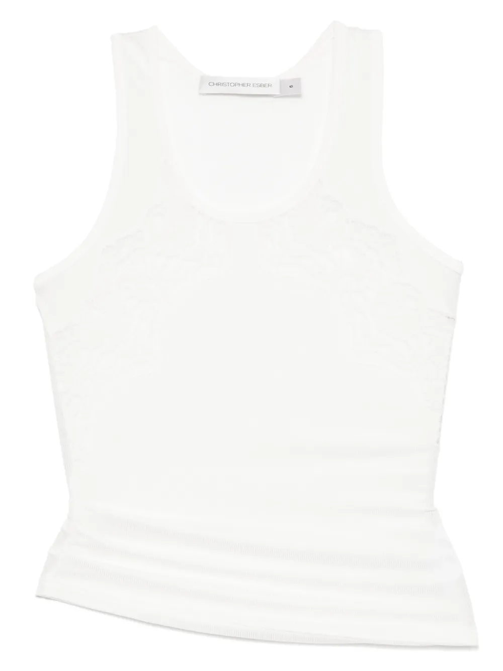 Christopher Esber camiseta de canalé con encaje | blanco | Image 1