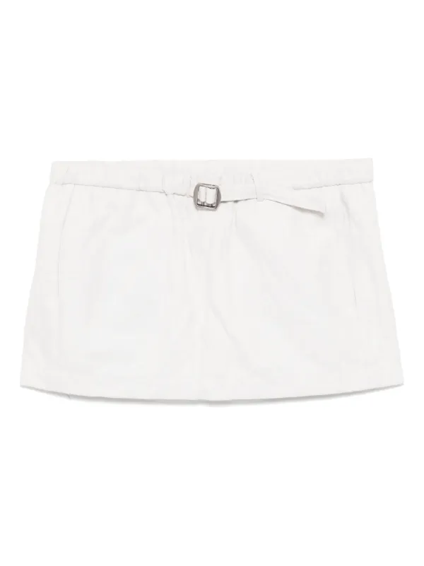 Christopher Esber Crushed Belted Mini Skirt in Neutrals