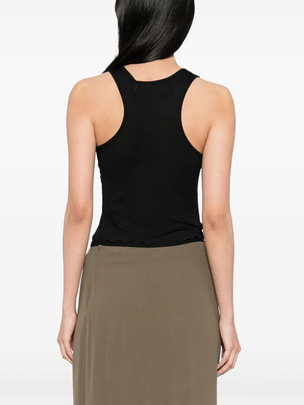 Christopher Esber Geribbelde tanktop met kant Zwart