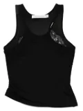 Christopher Esber encased lace ribbed tank top - Black