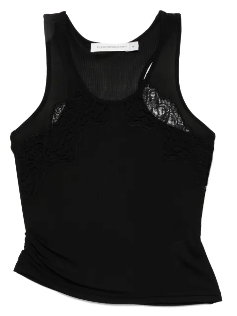 Christopher Esber encased lace ribbed tank top