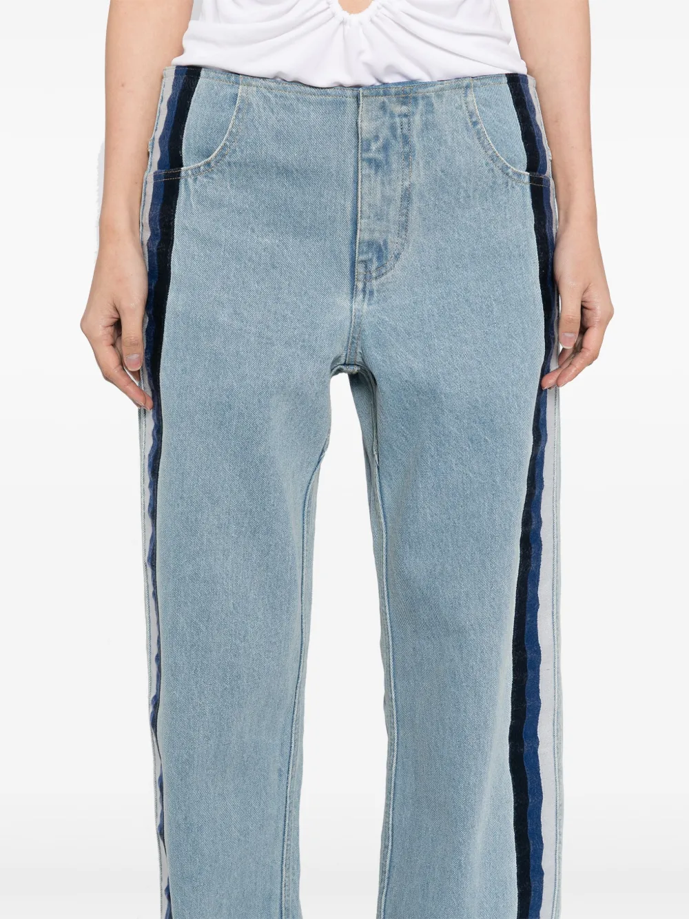 Christopher Esber Denim jeans met strepen Blauw