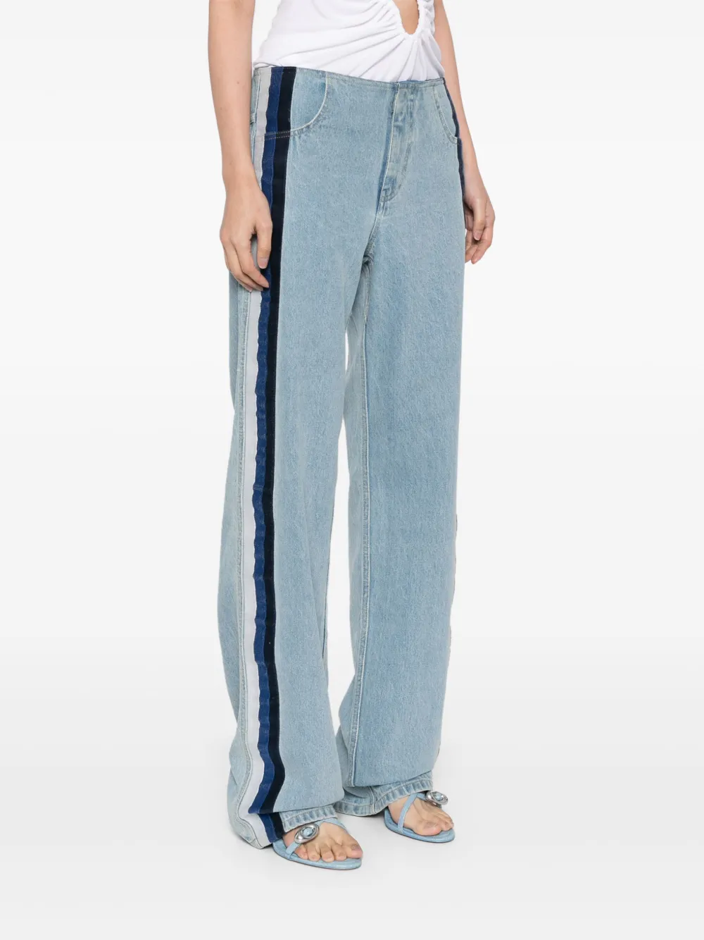 Christopher Esber Denim jeans met strepen Blauw
