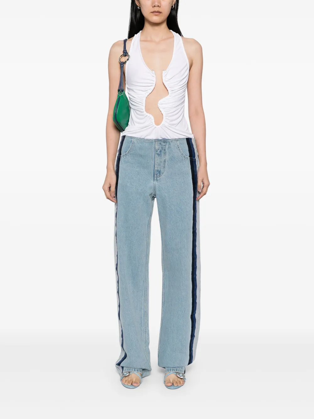Christopher Esber Denim jeans met strepen - Blauw