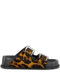 Paris Texas leopard-print flat sandals - Brown