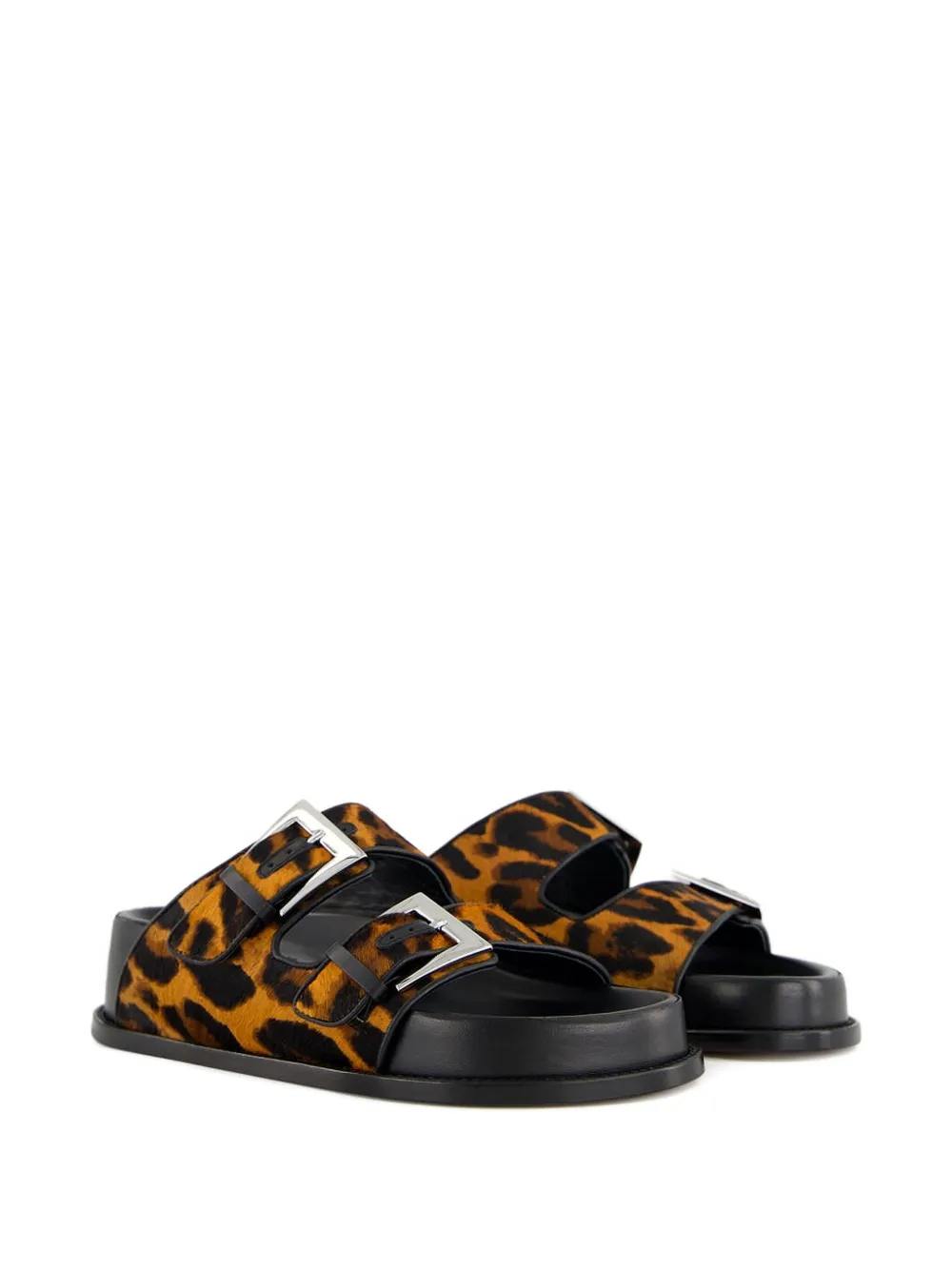 Paris Texas leopard-print flat sandals Brown