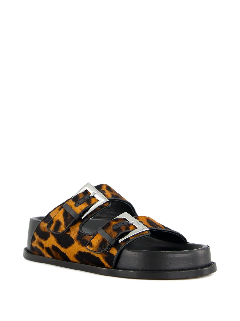 Paris Texas leopard-print flat sandals Brown