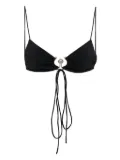 Christopher Esber ruched orbit triangle bikini top - Black