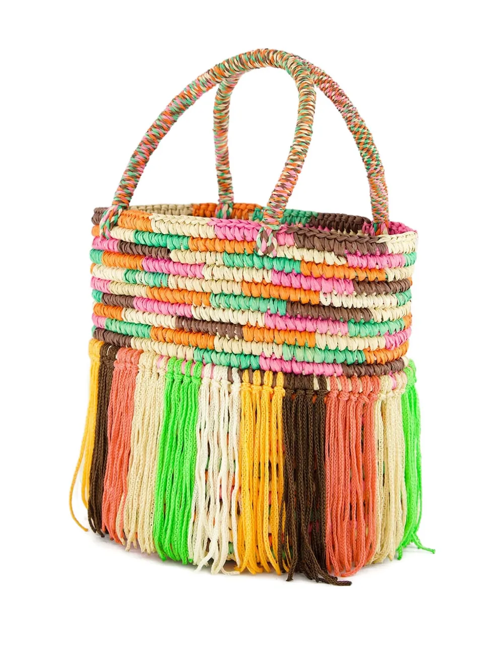 Sensi Studio Baby Fringed Woven Tote Bag