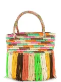 Sensi Studio baby fringed woven tote bag - Orange