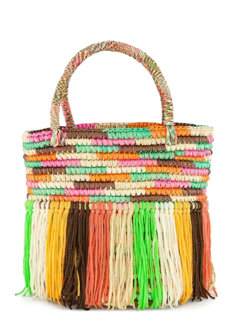Sensi Studio baby fringed woven tote bag