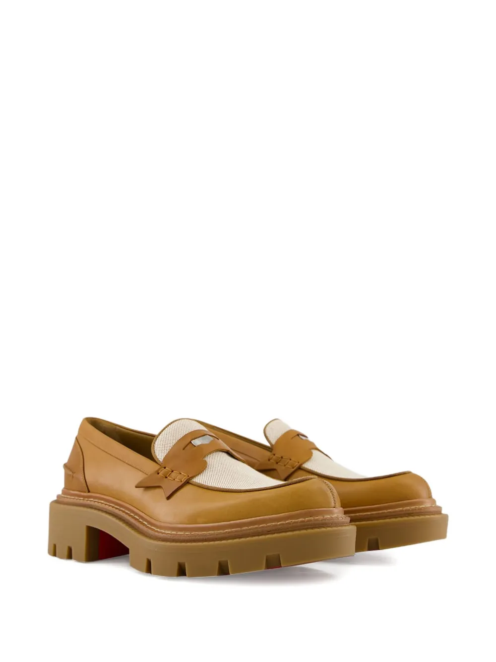 College chunky-sole leather loafers