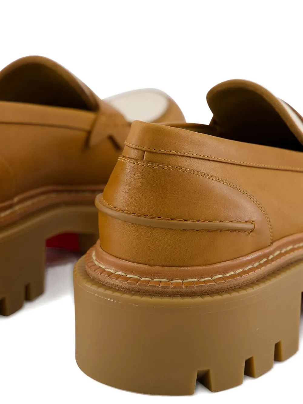 College chunky-sole leather loafers
