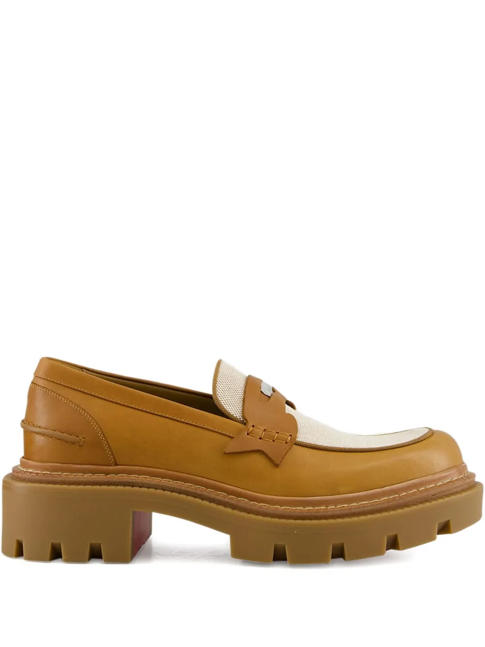 Christian Louboutin College chunky-sole leather loafers | Brown | Image 1
