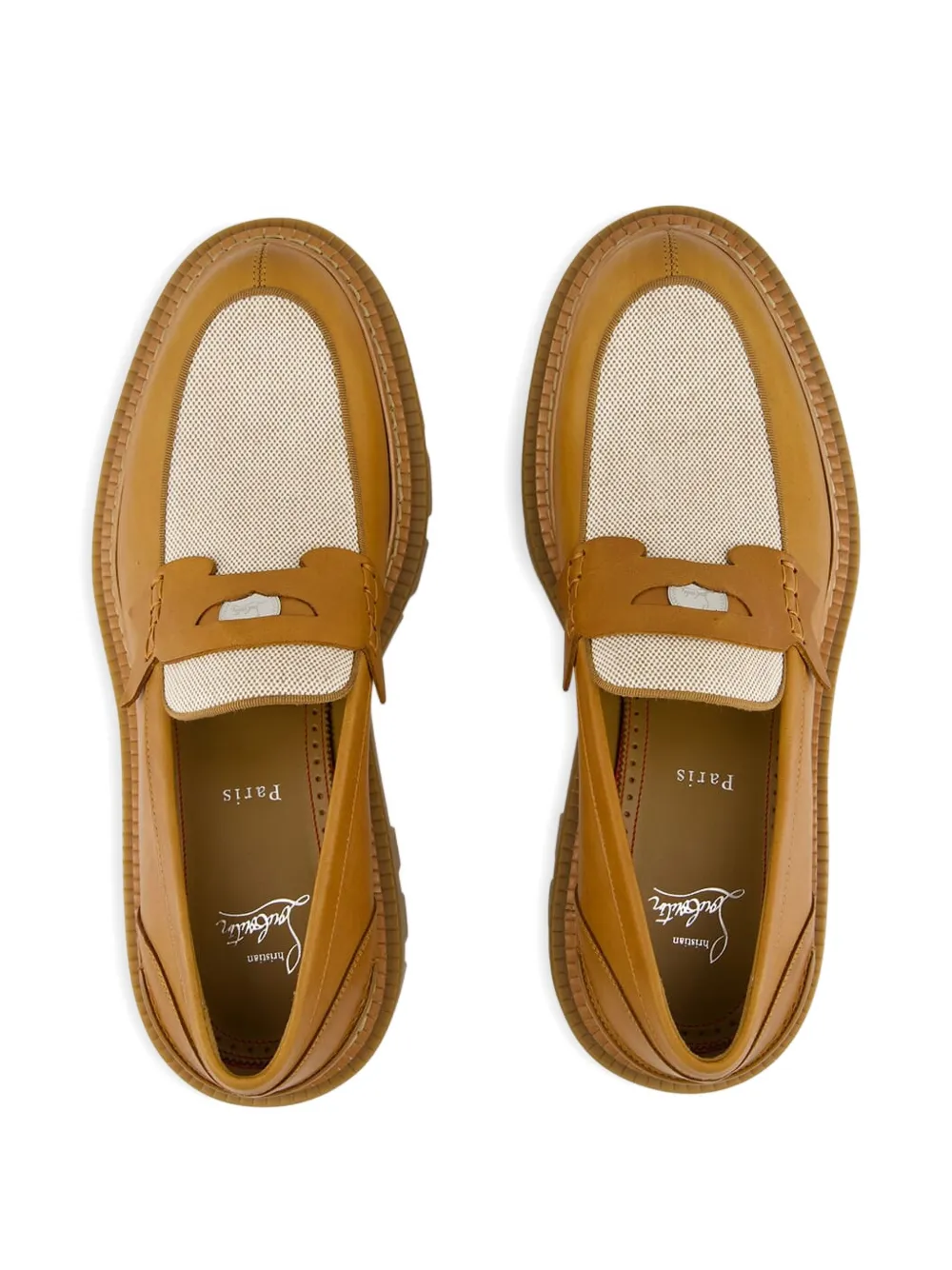 College chunky-sole leather loafers
