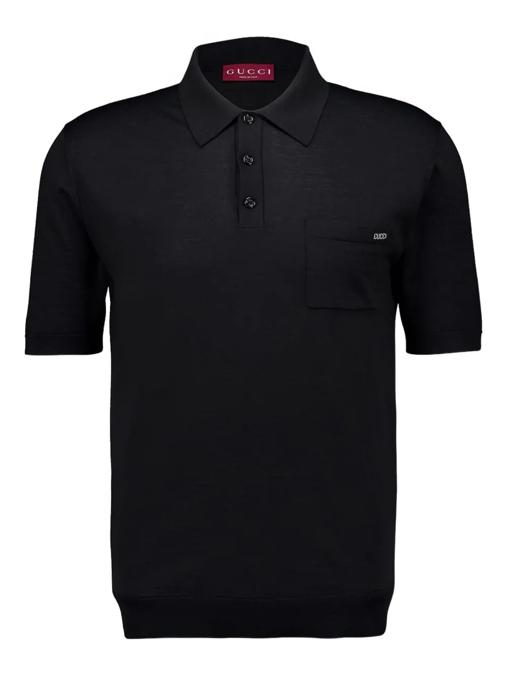 Gucci Wollen intarsia poloshirt Zwart