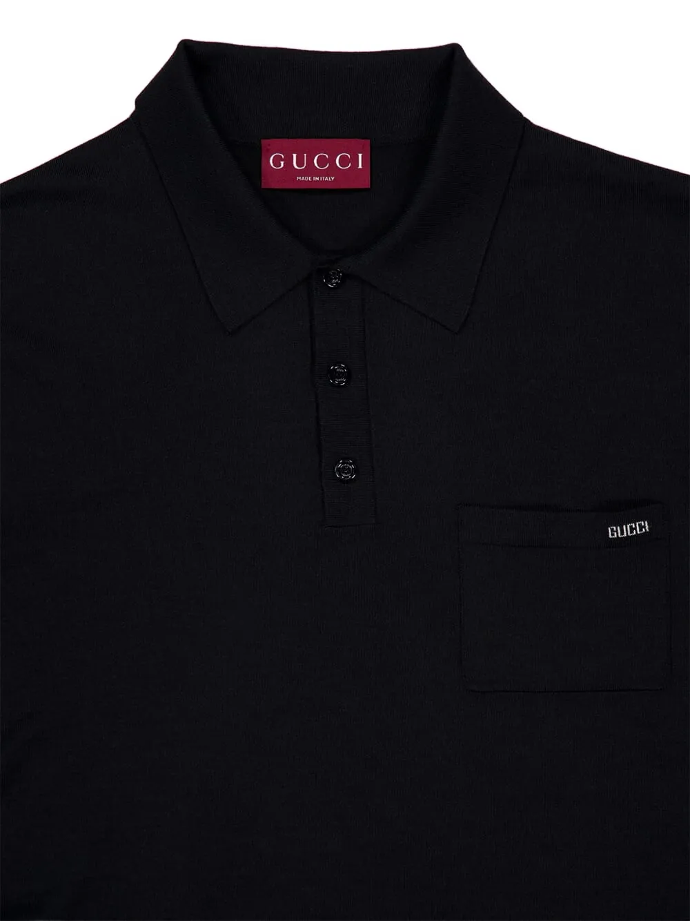 Gucci Wollen intarsia poloshirt Zwart