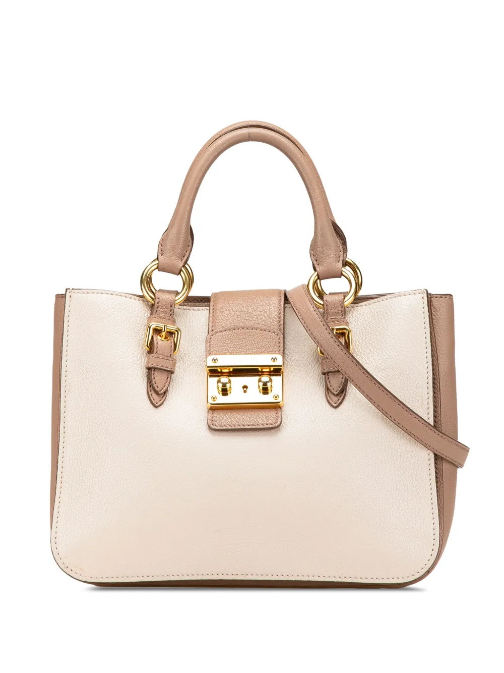 Miu Miu Pre-Owned 2010-2024 Bicolor Goatskin Madras satchel | Brown | Image 1