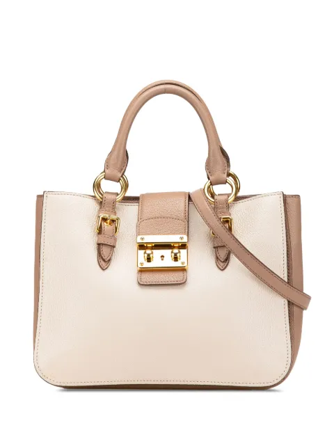 Miu Miu Pre-Owned 2010-2024 Bicolor Goatskin Madras satchel