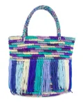 Sensi Studio Baby fringed woven tote bag - Blue