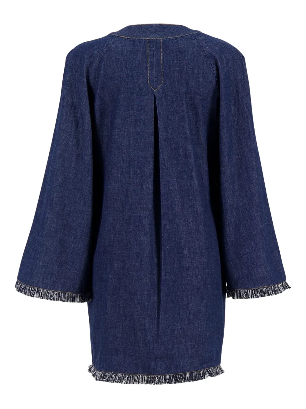 ZIMMERMANN Rhiannon denim jurk met franje afwerking Blauw