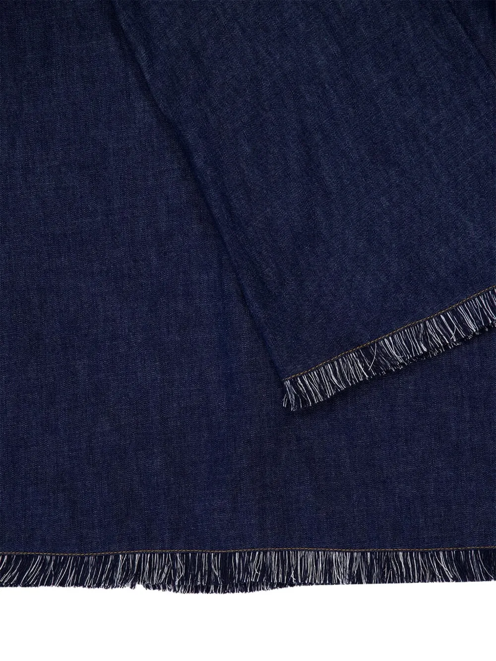 ZIMMERMANN Rhiannon denim jurk met franje afwerking Blauw