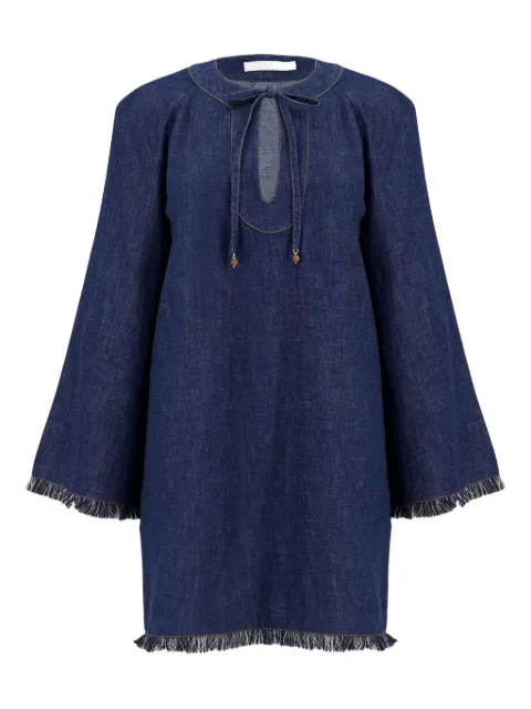 ZIMMERMANN Rhiannon frayed-hem denim dress
