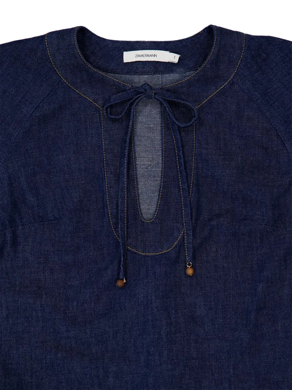 ZIMMERMANN Rhiannon denim jurk met franje afwerking Blauw