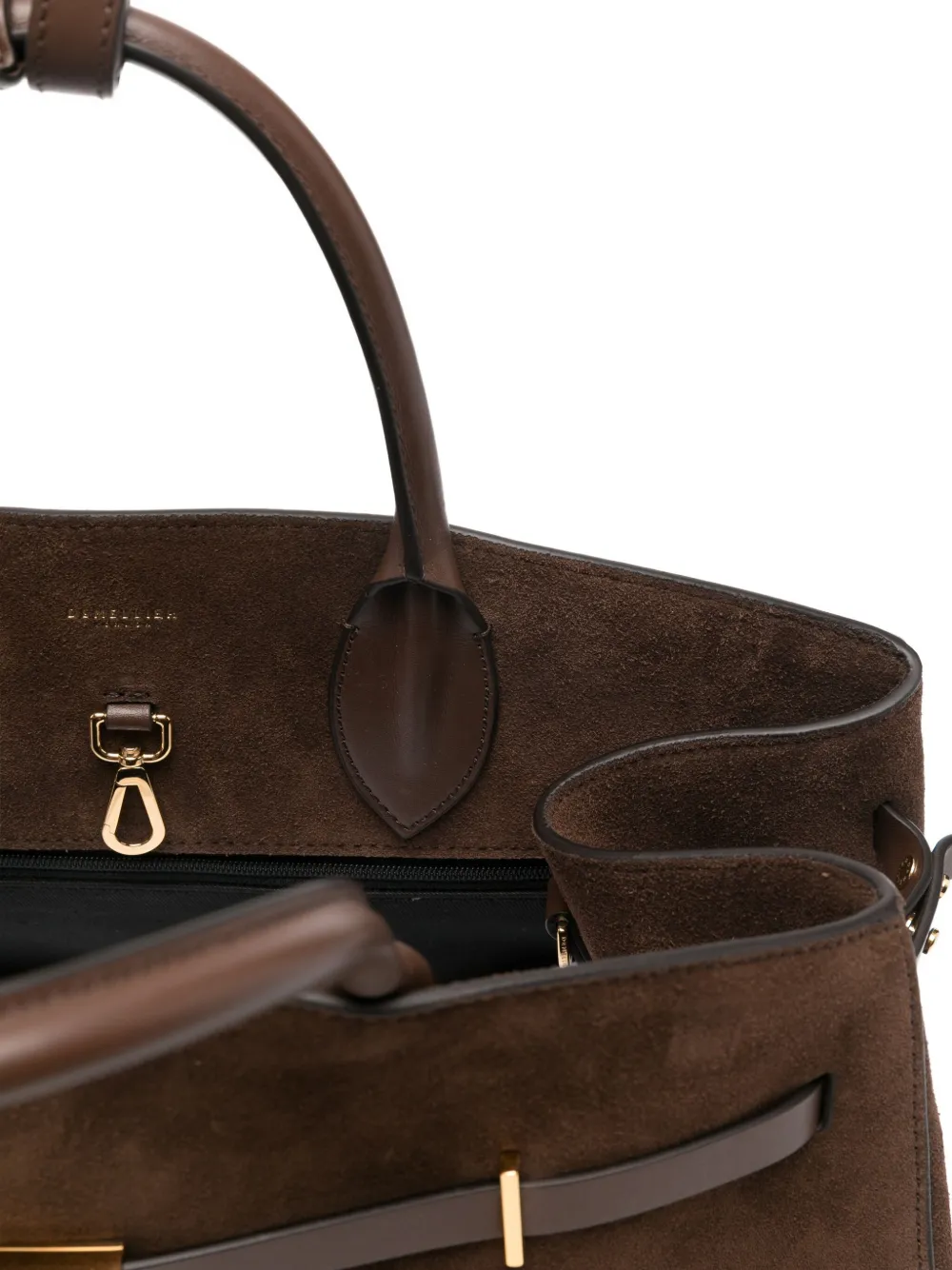 Demellier Hudson Suede Tote Bag In Brown