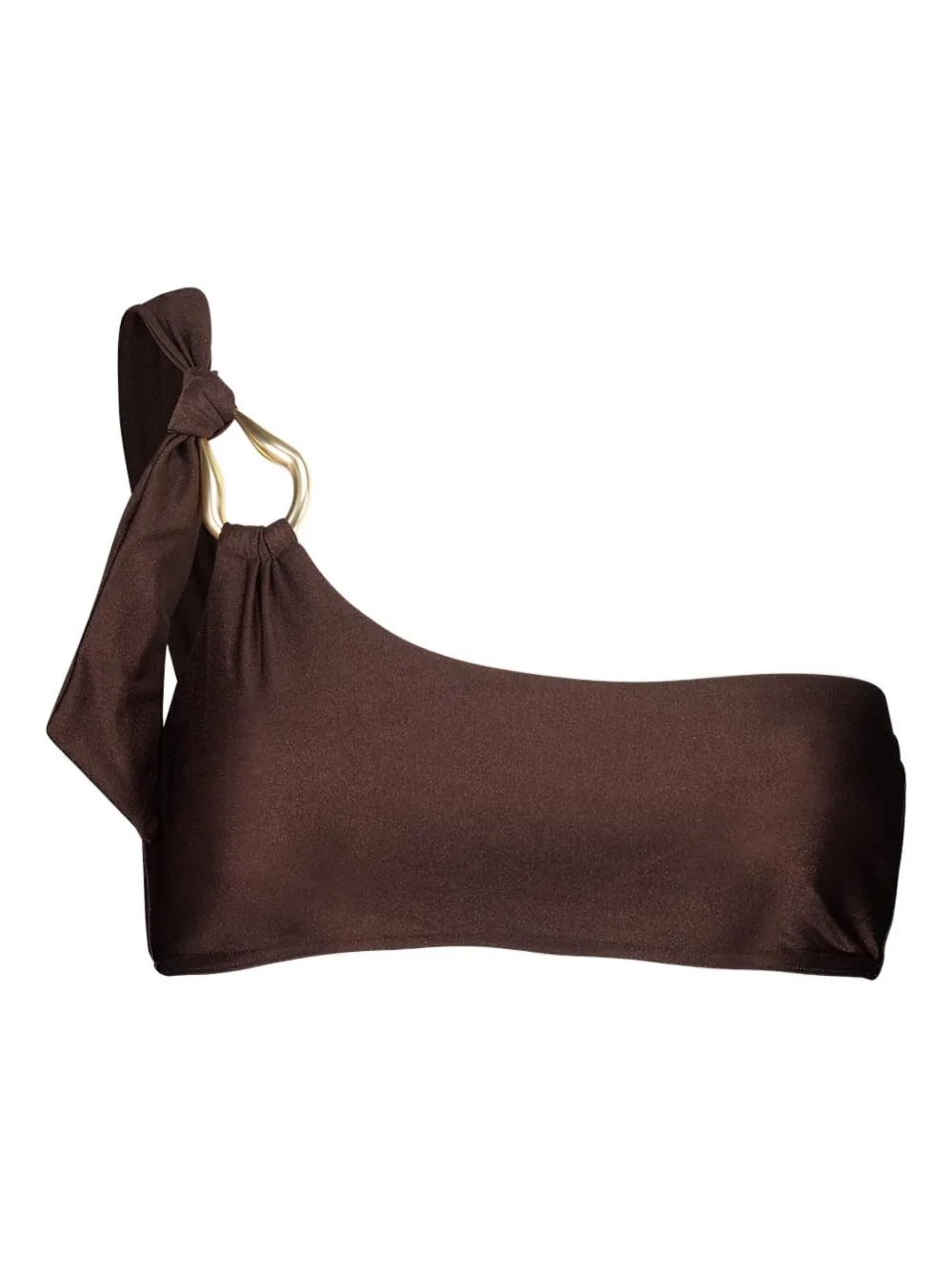 Zimmermann Ascension One-shoulder Bikini Top In Brown