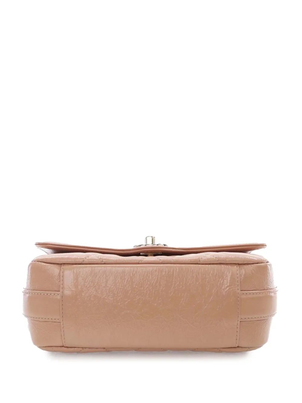 Pre-owned Chanel 2019 Mini Shiny Calfskin Hold The Line Flap Crossbody Bag