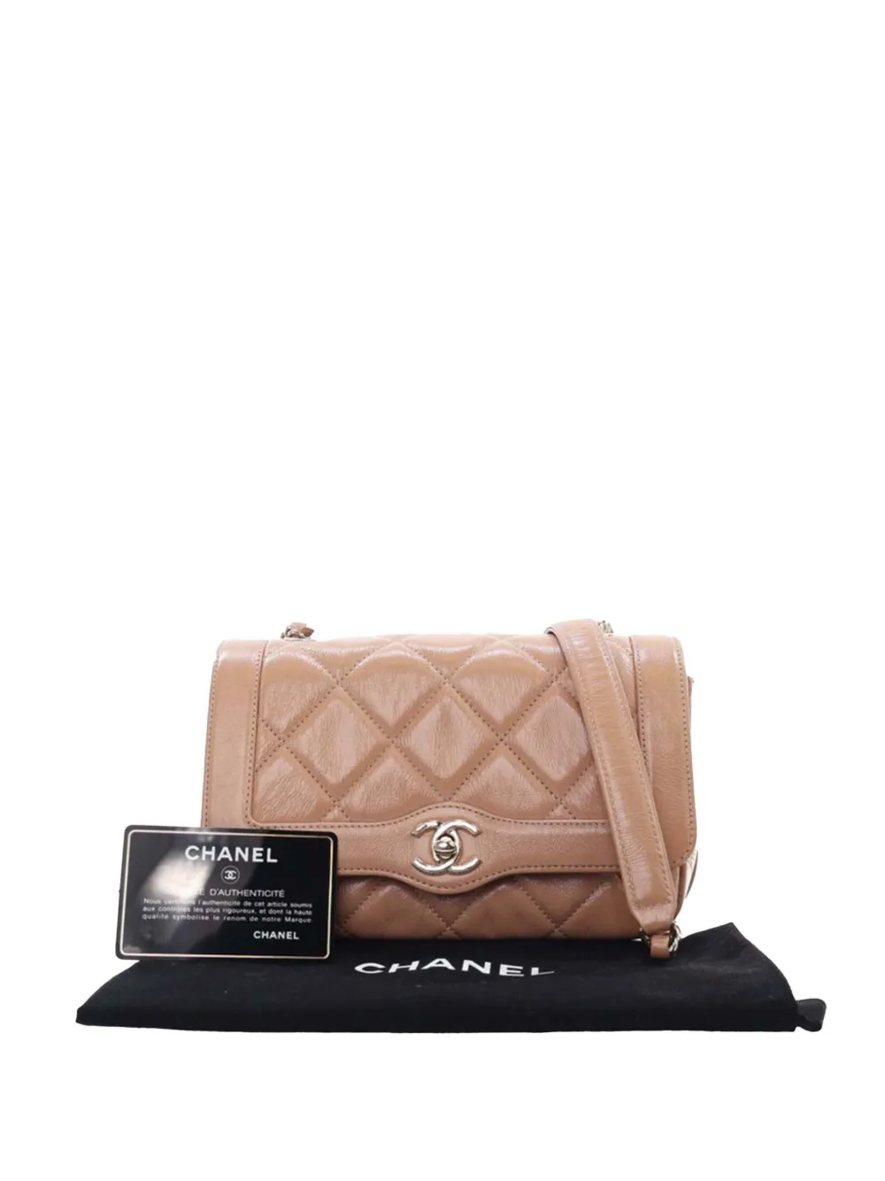 Pre-owned Chanel 2019 Mini Shiny Calfskin Hold The Line Flap Crossbody Bag