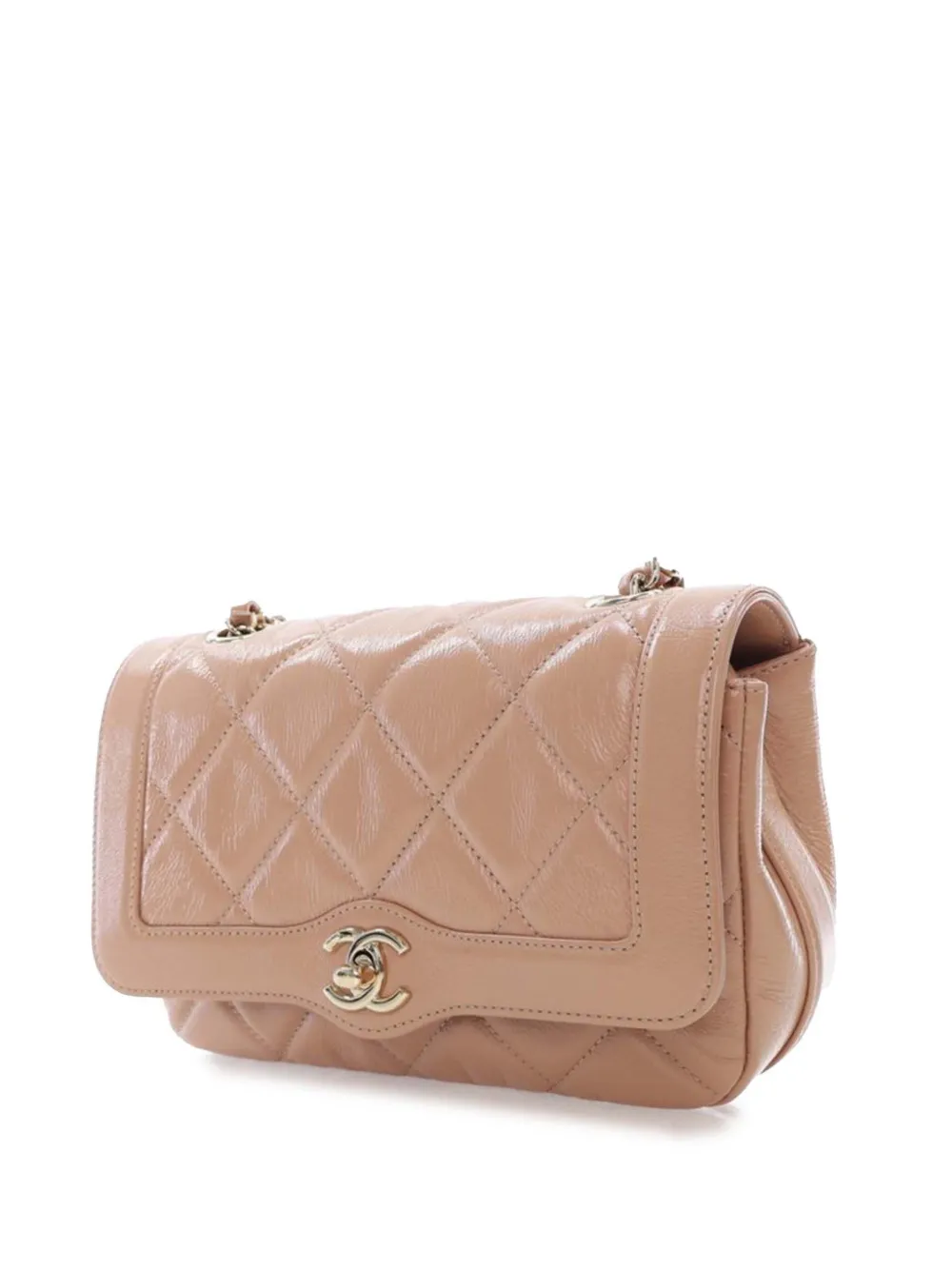 Pre-owned Chanel 2019 Mini Shiny Calfskin Hold The Line Flap Crossbody Bag