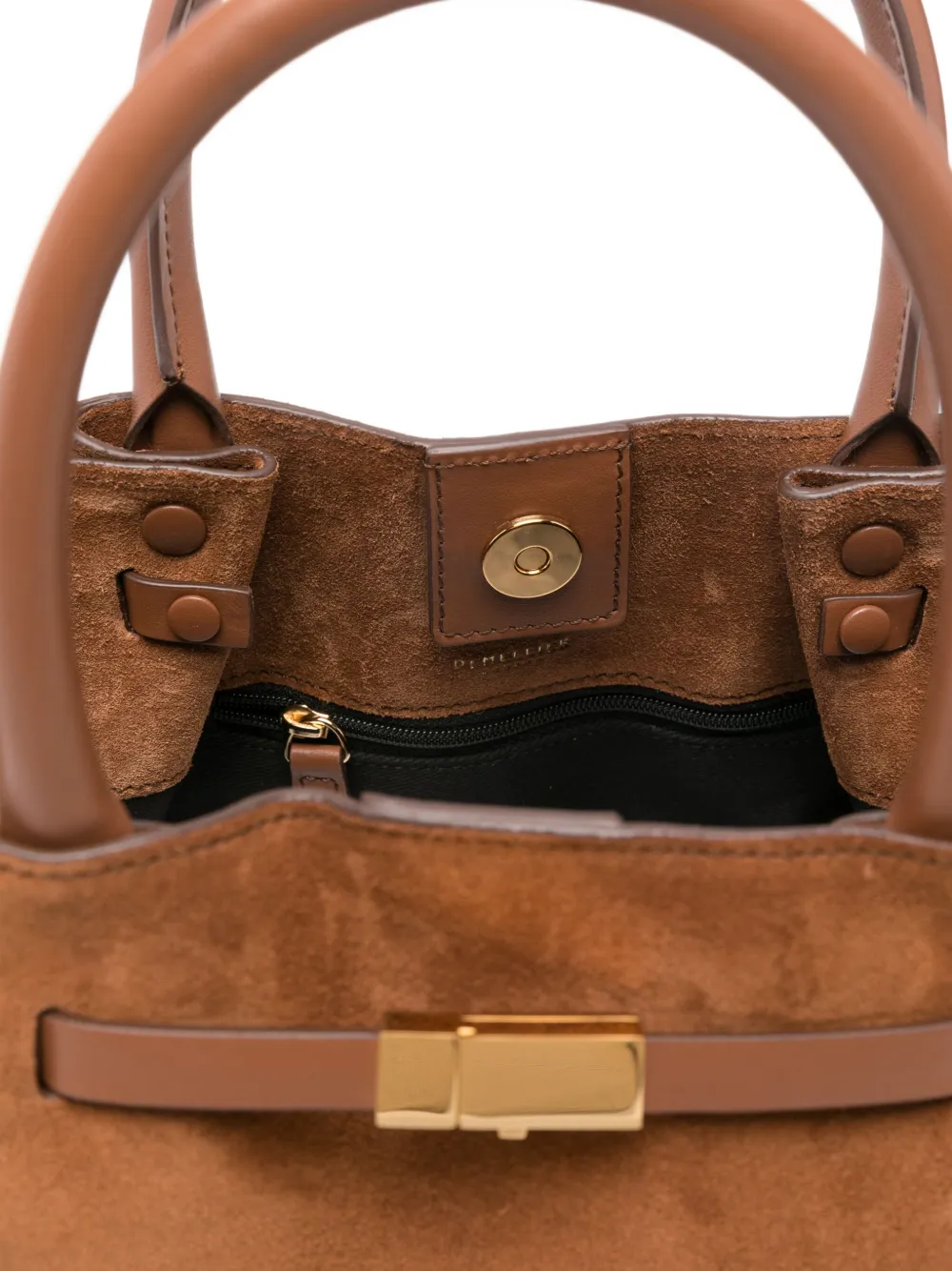 Demellier Midi New York Suede Tote Bag In Brown