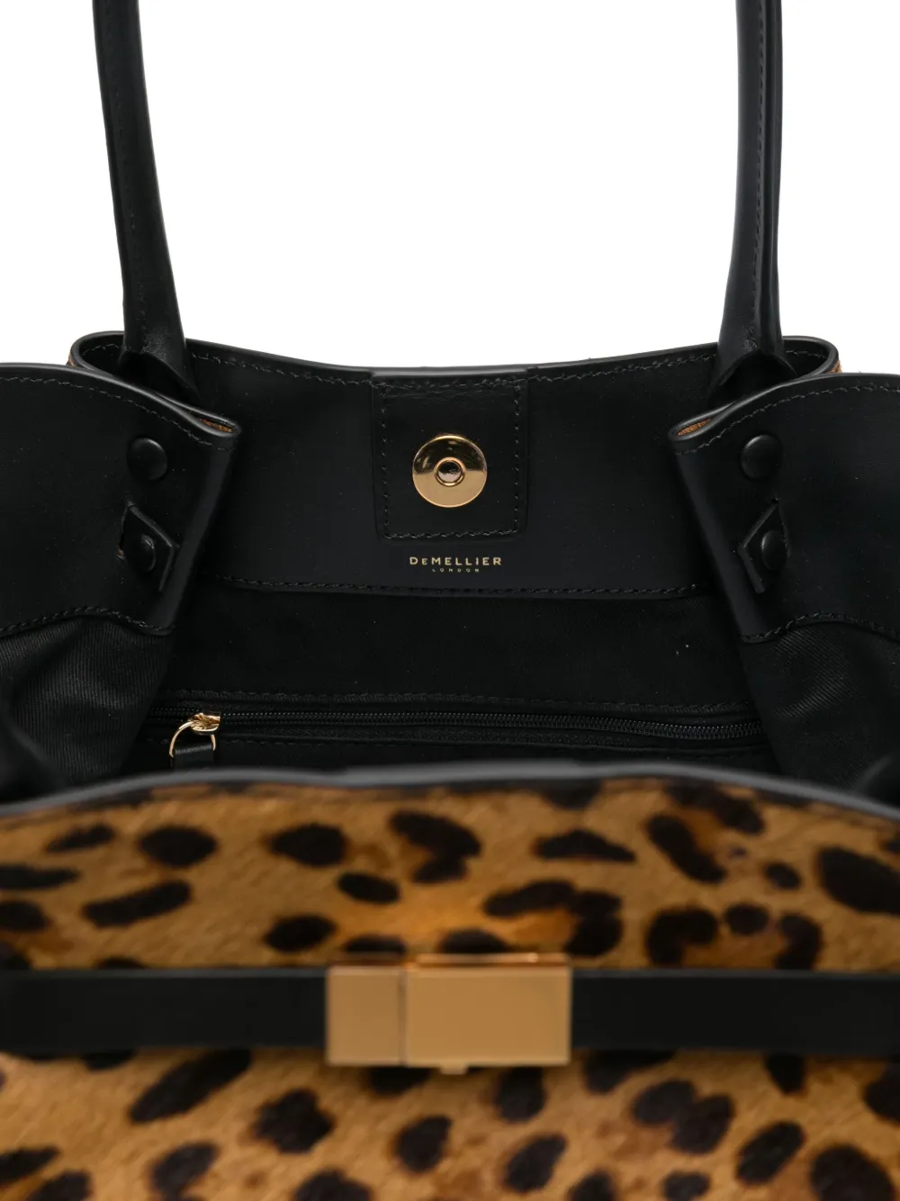 Demellier Medium Leopard-effect Calf Hair New York Tote Bag In Brown