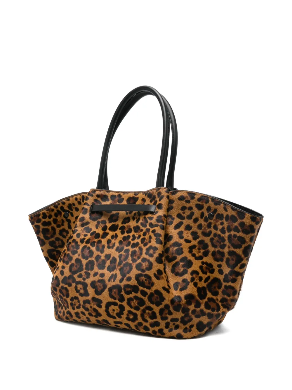 Demellier Medium Leopard-effect Calf Hair New York Tote Bag In Brown