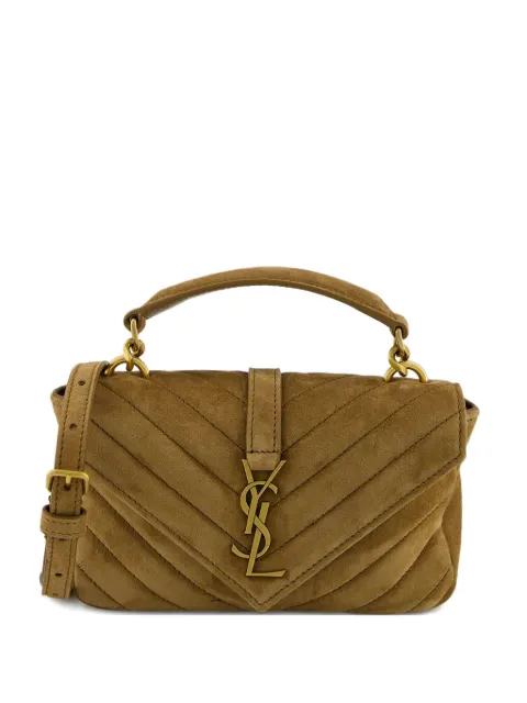 Saint Laurent bolsa de hombro College de gamuza con capitonado chevron