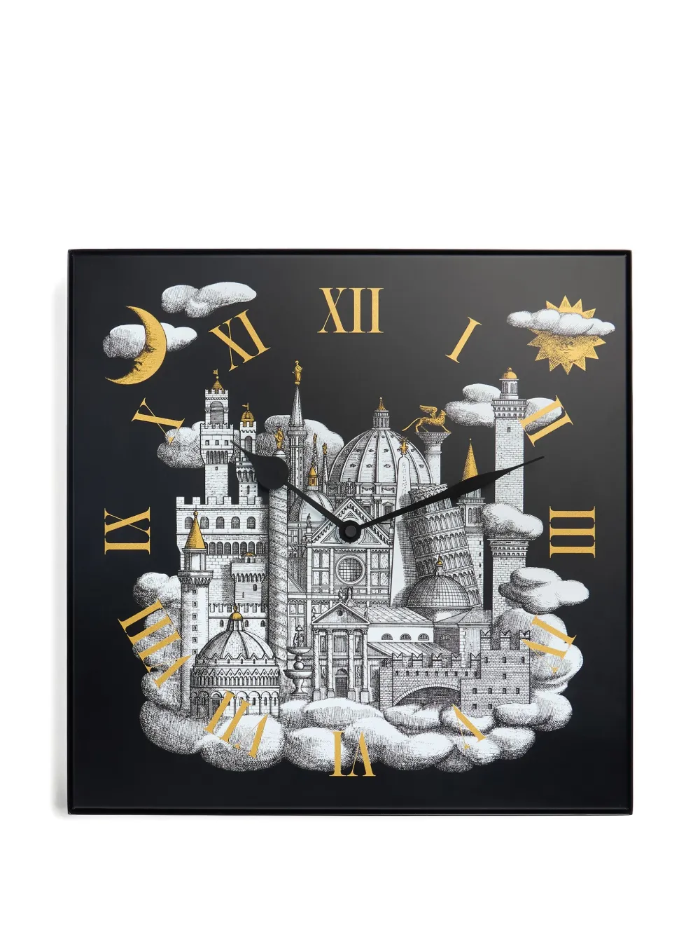 Fornasetti architectural-motif wall clock | Black | Image 1