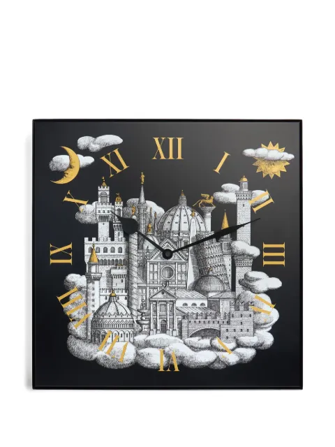 Fornasetti reloj de pared con motivo arquitectónico